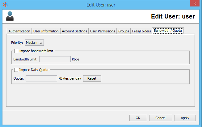 Edit Quota Screen