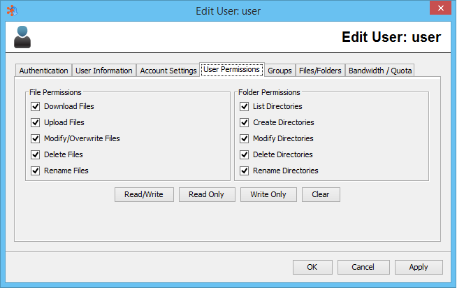 Edit Permissions Screen