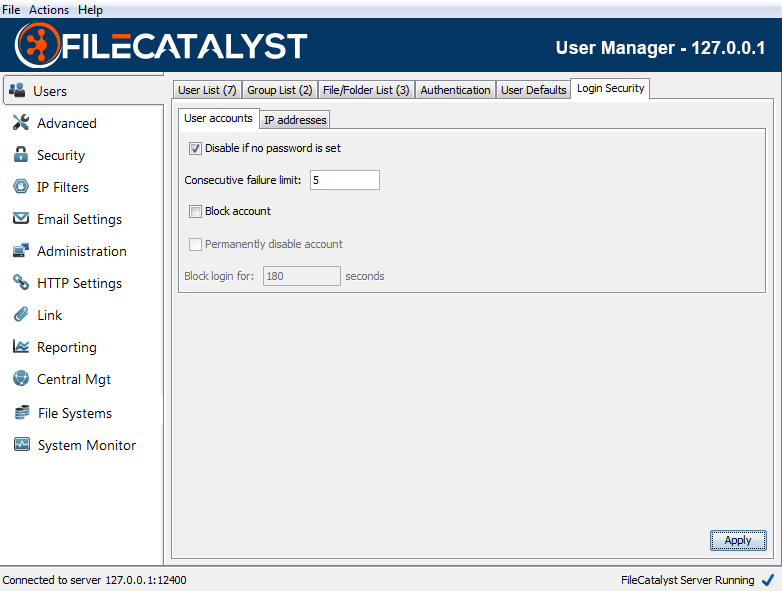 Login Security Screen