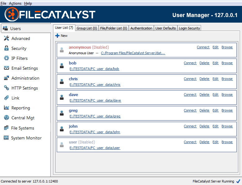 Main User Screen