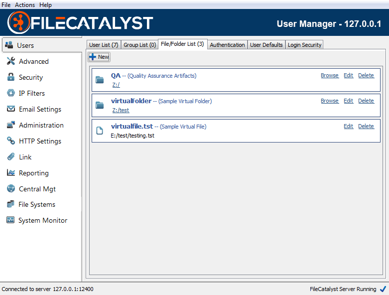 Virtual Folder List