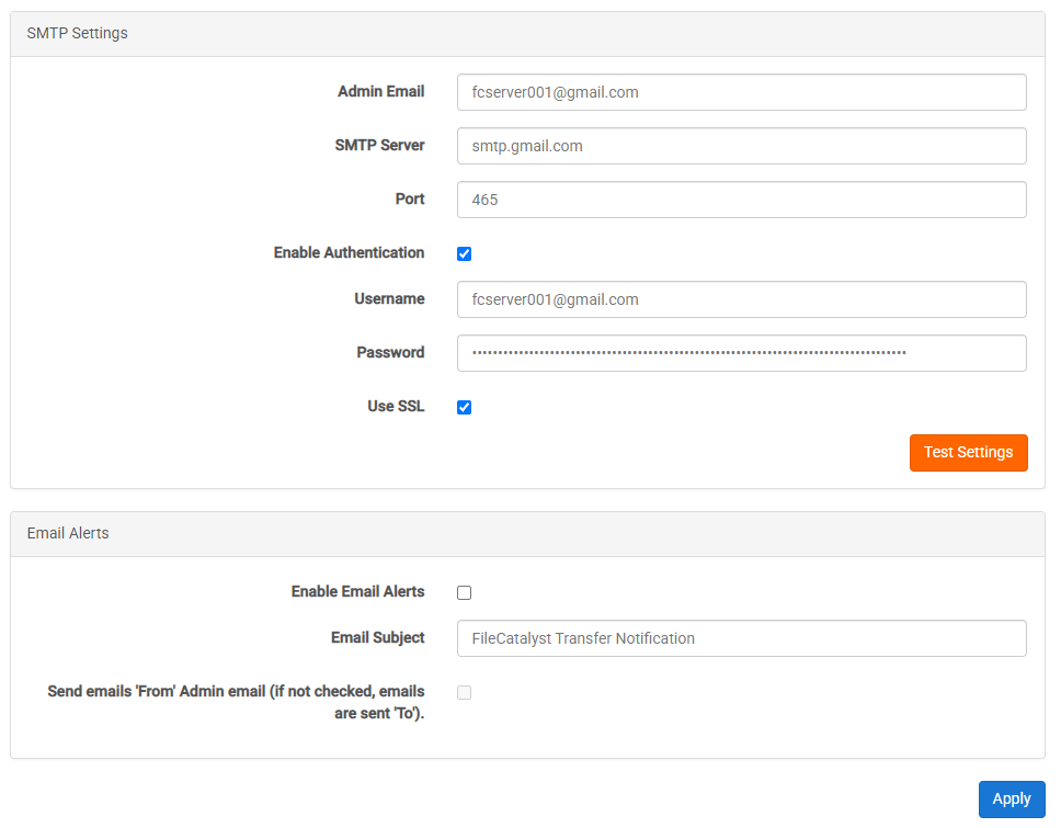 Email Settings Email Settings
