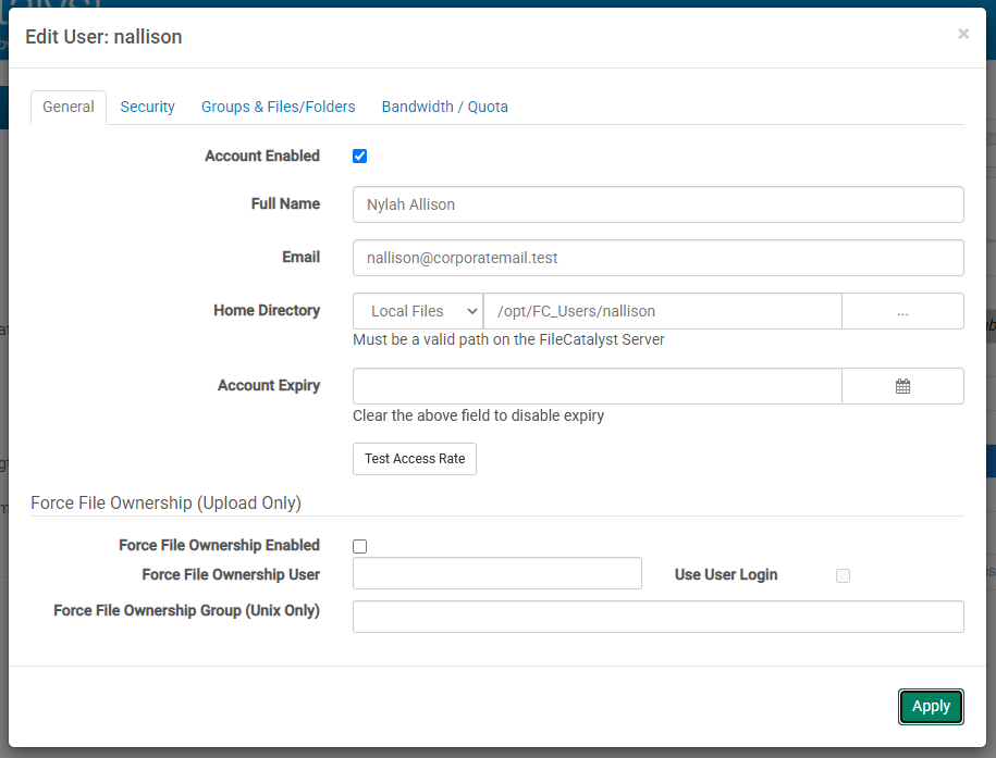 User General Config User General Config