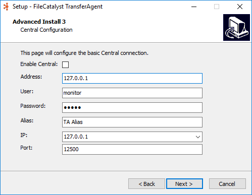 Advanced TransferAgent Installer - Central Management